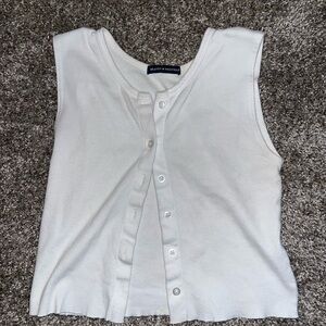White buttom up tank top